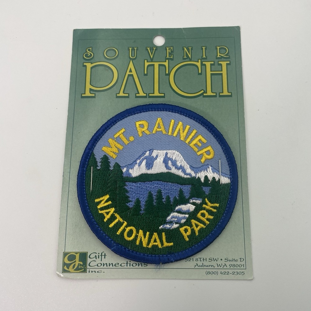 New Vintage 70s Mount Mt Rainier National Park Patch Washington Active Volcano